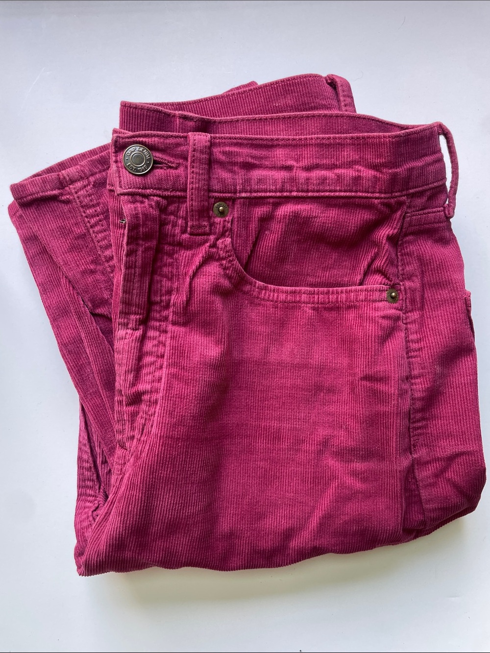 GAP High-Rise Fuchsia Corduroy Jeans